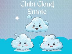 two cartoon clouds with the words chibi cloud smote above them