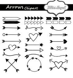 arrows clipart with hearts and arrows