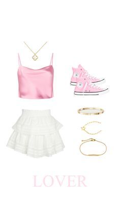 Preppy Outfits Concert, Eras Tour Outfits Love Story, Lover Album Inspired Outfit, Taylor Swift Concert Fit Ideas, T Swift Era Outfits, Taylor Swift Lover Concert Outfit Ideas, Taylor Swift Outfits Concert Ideas Lover, What To Wear To A Taylor Swift Concert 1989, Loved Era Outfits