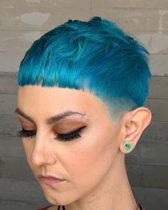 Hair Tattoo Man, Short Hair Shaved Sides, Fade Haircut Styles, Shaved Pixie, Pixie Crop, Pulp Riot Hair, Crop Hair, Neon Hair, Pulp Riot