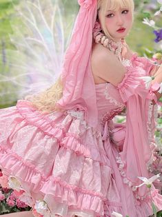 ❤ Sweet Garlic Lollipops❤
⚠️ Our products will be shipped within 2-3 weeks. Frilly Outfits, Fairy Rose, Egirl Clothes, Vestidos Color Rosa, Fairytale Fashion, Dress Hairstyles, Sweet Lolita, Polyester Dress, Lolita Dress