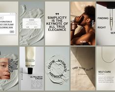 the collage shows different types of skin care products