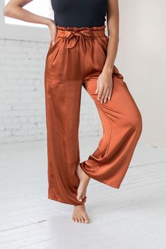 Penny Satin Pant | pants Satin Pants Outfit Classy, Pants Outfit Classy, Satin Pants Outfit, Kibbe Romantic, Satin Pant, Baby Size Chart, Satin Pants, A Penny, Classic Wardrobe