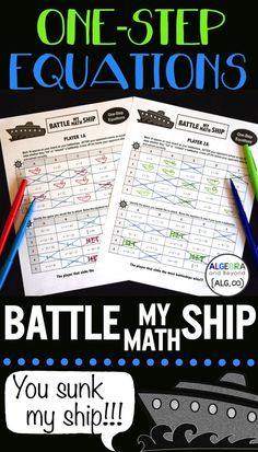 battleship math worksheet with two pencils on it and the text, battle my ship