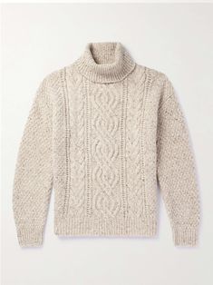 Shop LORO PIANA Newcastle Mélange Cable-Knit Wool and Cashmere-Blend Rollneck Sweater, Explore the latest in-season LORO PIANA collection today on MR PORTER Loro Piana Men, Rollneck Sweater, Cashmere Sweater Men, Leather Outerwear, Sweater For Men, Roll Neck Sweater, Cable Sweater, Knitting Gift, Men Style Tips