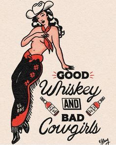 a drawing of a woman wearing a chef's hat and holding a bottle with the words good whiskey and bad corgis on it