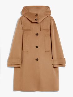 Find MAX MARA Hooded Wool Parka on Editorialist. Midi parka with hood made from luxurious hand-sewn pure wool double fabric with stitching. Unlined style with hand-warmer welt pockets and long set-in sleeves with cuff straps. Completed on the back with by a double vent and cape-effect stitched detail. Visible button fastening on the front. Workwear Parka With Detachable Hood, Brown Outerwear With Detachable Hood For Work, Luxury Hooded Jacket With Double-lined Hood For Fall, Luxury Fall Hooded Jacket With Double-lined Hood, Luxury Double-lined Hooded Jacket For Fall, Luxury Hooded Outerwear For Spring, Workwear Hooded Jacket With Detachable Hood, Luxury Hooded Parka For Fall, Luxury Hooded Fall Parka