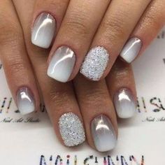 Pretty winter nails art design inspirations 66 Nails Gray, Christmas Dip, Stars Nails, Prom Nail Designs, Nails Grey, Fall Ombre, Gray Ombre, Nails Ombre