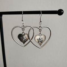 Made from Stainless steel earring loops and zinc alloy charm  you will receive 1 pair of earrings  Limited range Heart-shaped Metal Earrings For Valentine's Day, Heart Shaped Metal Earrings For Valentine's Day, Handmade Alloy Earrings As Gift, Metal Jewelry With Matching Heart Pendant Earrings, Metal Heart Pendant Jewelry With Matching Earrings, Heart Pendant Jewelry With Matching Earrings, Heart Pendant Jewelry Set With Matching Earrings, Valentine's Day Metal Drop Earrings, Metal Dangle Jewelry With Heart Charm