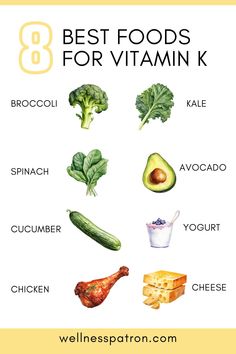 Are you consuming enough foods rich in Vitamin K? If not, here's a little cheat sheet with 8 foods high in Vitamin K! Foods High In B12, Bone Healing Foods, Vitamin K Foods, Vitamin K Deficiency, Deficiency Symptoms, K Food, Vitamin K2, Nutrient Rich Foods, Health Dinner Recipes