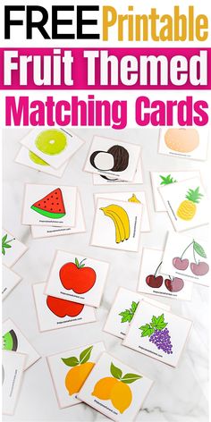 matching cards Game For Preschoolers, Matching Card Game, Game Fruit, Fruit Crafts, Free Preschool Printables, Memory Games For Kids, Toddler Arts And Crafts