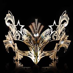 Womens Luxury Light Metal Laser-Cut Venetian Mardi Gras Masquerade Mask [Gold] Elegant Masquerade Mask, Masquerade Ball Masks, Mardi Gras Masquerade, Mens Masquerade Mask, Venetian Masquerade Masks, Butterfly Mask, Tiaras Jewellery, Venetian Masquerade, Mask Masquerade