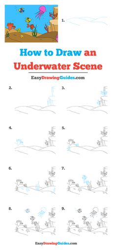 how to draw an underwater scene worksheet