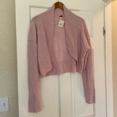 Free People Disco Cashmere Shrug Women’s Large Light Pink Super Soft Cute Cropped Style New With Tags Cute Shrugs, Soft Cute, Free People Sweaters, Shrug Sweater, Cropped Style, Light Pink, Free People, Cashmere, Sweaters For Women