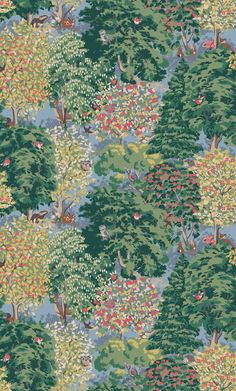 an image of a forest scene with trees and animals in the woods on a blue background