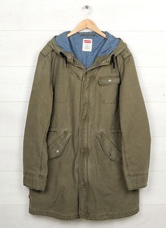 Levis Olive Parka Jacket Size M Hooded Vintage RARE Excellent used condition, without any defects. Size M PLEASE CHECK MEASUREMENTS!! pit2 pit: 22'4" inches \ 57 cm length on the back: 35'4" inches \ 90 cm from shoulder to the end of sleeve: 25'9" inches \ 66 cm shoulders: 18'5" inches \ 47 cm If u have any questions please contact me before purchase Spring Outdoor Hooded Jacket With Fleece Lining, Fall Streetwear Utility Jacket With Double-lined Hood, Fall Utility Jacket With Double-lined Hood For Streetwear, Military Style Outerwear With Fleece Lining For Fall, Military Outerwear With Fleece Lining For Fall, Military Style Hooded Jacket For Spring, Military Style Cotton Hooded Jacket For Fall, Spring Military Hooded Jacket, Urban Cotton Parka For Fall