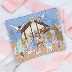 Nativity Canvas - KC Needlepoint Travel Ornament, Kangaroo Paw, Nutcracker Ornaments, Stitch Guide, Wood Artist, Needlepoint Kits, Co Design, Rock Design, Dog Ornaments