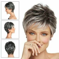 Gray Hair Short, Kort Pixie, Grey Wigs, Sassy Haircuts, Hair Transition, Short Sassy Haircuts, Hair Gray, Natural Gray Hair, Gray Hair Cuts