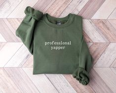 Professional Yapper Sweatshirt, Funny Crewneck, Trendy Meme Shirt, Sarcasm Sweatshirt, Funny Gift For Men, Womens Funny Shirt, Y2K Weirdcore Sizing and Color Information: Our shirts are made to order specially for you. For this reason, we don't accept returns or exchanges. To ensure the perfect fit, please refer to our color and size charts before placing your order. Please know that you may receive a Bella Canvas, Gildan, or Laviva Sports shirt depending on stock availability. If you need a spe Future Mrs, Digital Landscape, Embroidered Sweatshirts, Look Plus, Fitted Sweater, Cut And Style, Sweatshirt Fashion, Comfort Colors, Minimalist Design