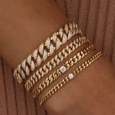 Gold Cuban Link Chain Women, Cuban Link Bracelet Women, Cuban Link Chain Women, Gold Cuban Link Chain, Cuban Link Bracelet, Diamond Initial Necklace, Small Palms, Chain Women, Initial Earrings