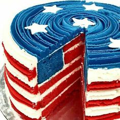 an american flag cake with the word happy birthday on it's bottom and side