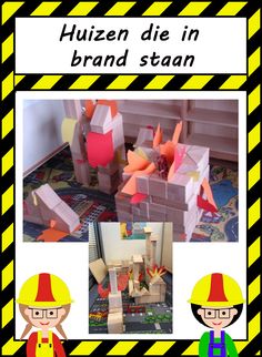 a collage of different pictures with the words bouw huzien die in brand staan