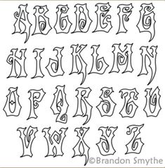 an old english alphabet with the letters in it