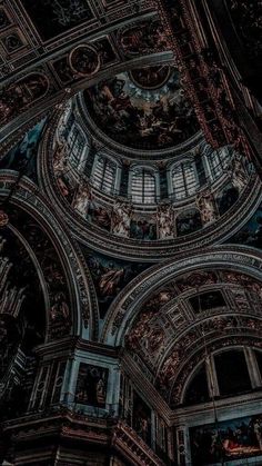 looking up at the ceiling in an ornate building