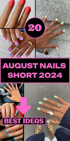 Gel Nails That Go With Everything, August Short Nail Designs, Short Gel Nails August, Nails Ideas August 2024, Nail Ideas For August 2024, August Nail Ideas Acrylic Short, August Nails 2024 Short, Short August Nails, August Nails Ideas Short