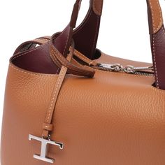 100% Calf | Tod's Women's Leather Boston Bag in Saddle Brown | FW23/24 Timeless Tan Leather Satchel, Classic Tan Calf Leather Bag, Luxury Tan Bag With Leather Lining, Luxury Tan Leather Shoulder Bag, Designer Soft Leather Shoulder Bag In Tan, Designer Tan Leather Bags, Designer Soft Leather Bag In Tan, Tan Calf Leather Bag With Removable Pouch, Designer Tan Leather Shoulder Bag