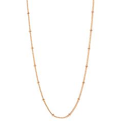 Ball Station Chain - Think Goodness Rose Gold Delicate Chain Long Necklace, Rose Gold Metal Chain Necklace, Delicate Rose Gold Metal Chain Necklace, Rose Gold Delicate Chain Necklace, Rose Gold Long Chain Necklace, Trendy Rose Gold Delicate Chain Necklace, Trendy Adjustable Rose Gold Chain Necklace, Trendy Rose Gold Chain Necklace With Adjustable Chain, Trendy Rose Gold Adjustable Chain Necklace