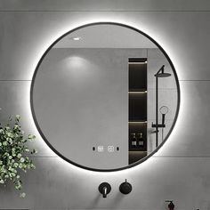 Oscar Vanity Mirror Mirror With Led Lights, Bathroom Shop, Mirror Shapes, Bathroom Vanity Mirror, Round Mirror, Wall Mounted Mirror, Black Mirror, Round Mirrors, Modern Aesthetics