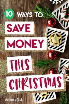 the words save money this christmas are displayed in front of small plates with cookies on them