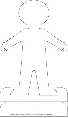 a paper cut out of a person standing on top of a block