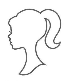 the silhouette of a woman's head is shown in this simple line art drawing