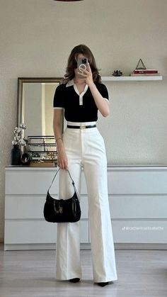 Uni Girl Aesthetic Outfit, White Pants Formal Outfit, White Formal Pants Outfit, Classy Outfits For Women, Stylish Work Attire, Everyday Fashion Outfits