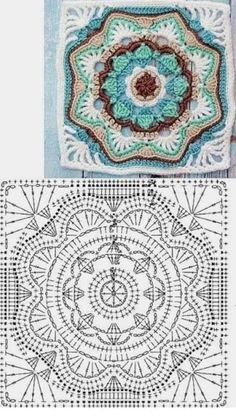 two pictures with different designs on them, one has a circular design and the other has a