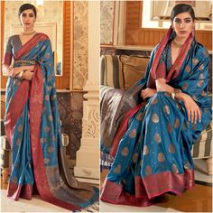 New Indian Saree With Stitched Blouse Size 34-36 , Fits 34b Great Saree For Weddings/Parties Party Wear Traditional, Latest Indian Saree, South Silk Sarees, Brocade Blouse, Indian Designer Sarees, Latest Designer Sarees, Brocade Blouses, Indian Wedding Wear, Indian Lehenga