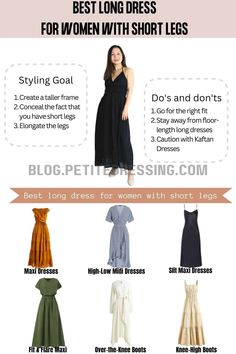 Long Dresses Style Guide for Women with Short Legs Outfits For Short Women Curvy, Flowy Chiffon Dress, Short Girl Fashion, Dress For Petite Women, Plus Size Fashionista