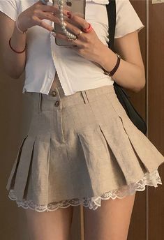 Preppy Mode, Skirt Aesthetic, Rock Outfit, Skirt Y2k, Patchwork Skirt, Mode Inspo, Skirts Online, Pleated Mini Skirt, Lolita Fashion