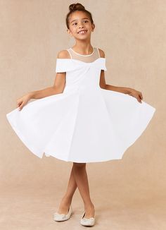 Your little girl will feel like a princess in Shirin, our satin A-line dress. She features a pleated twist bodice and a beautiful pleated skirt. Petal Flower Girl Dress, Kids White Dress, Flower Girl Dresses Champagne, Ivory Flower Girl, Ivory Flower Girl Dresses, Tulle Flower Girl, White Flower Girl Dresses, Flower Girl Dresses Tulle