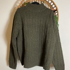 This Cozy Army Green Colored Sweater Is 100% Wool So It’s Super Warm ! Perfect For The Fall And Winter! Size Large. Gently Used. Any Questions Just Ask:) Sweater Turtleneck, Vintage Sweaters, Wool Sweater, Fall And Winter, Wool Sweaters, Turtleneck Sweater, Vintage Looks, Army Green, The Fall