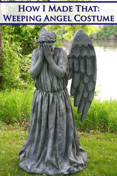 an angel statue with the words how i made that weeping angel costume