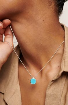 Real Turquoise Jewelry Necklaces, Real Turquoise Jewelry, Turquoise Jewelry Necklace, Summer Moodboard, True Summer, Turquoise Pendant Necklace, Necklace Craft, Monica Vinader, Square Pendant