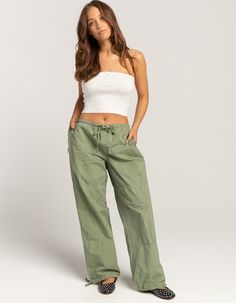 Rsq Low Rise Seamed Cotton Vintage Washed Pants. Crafted From Soft And Breathable Cotton Fabric, These Pants Exude Effortless Style And Comfort. With A Low-Rise Waist And Wide Straight Leg Baggy Fit, These Pants Offer A Modern Silhouette That's Both Flattering And On-Trend. The Adjustable Drawstrings At The Hem Allow For Customizable Styling, Letting You Effortlessly Switch Between A Tapered Or Relaxed Look To Suit Your Mood. Featuring A Drawstring Elastic Waist, These Pants Ensure A Comfortable And Secure Fit For All-Day Wear. The Seamed Detailing Adds A Touch Of Texture And Visual Interest, While The Washed Finish Lends A Laid-Back, Lived-In Feel. Side Zipper Pockets. Approx. Inseam: 28''. 100% Cotton. Machine Wash. Imported. Model Is Wearing A Size Small Model Measurements:height: 5'7" Low Rise Parachute Pants, Wide Leg Cotton Cargo Pants For Vacation, Casual Cotton Parachute Pants For Vacation, Casual Cotton Cargo Pants For Vacation, Casual Cotton Parachute Pants For Beach, Casual Cargo Pants For Vacation, Cotton Cargo Pants For Vacation, Casual Wide Leg Cargo Pants For Beach, Casual Wide-leg Cargo Pants For Beach