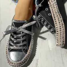 Style Fashion. Stylish Item Sneakers Upper Material Canvas Toe: Round Toe Closure Type: Lace-Up Heels: Flats Color: Leopard.Black Diamond Shoes, Bedrooms Decor, Rhinestone Shoes, Style Box, Chic Type, Master Bedrooms, Casual Heels, Low Top Sneakers, Box Ideas