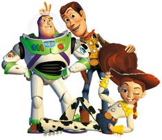 the characters from toy story are posed together