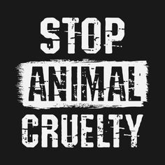 the words stop animal cruelly are written in white