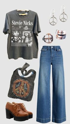 70s boho outfit #outfitinspo #vintage #boho #stevienicks #hippie #boho Hippie Outfits 70s, Hippie Style Outfits, Boho Hippie Outfits, 80s Rocker, 70’s Aesthetic, Stevie Nicks Fleetwood Mac, Outfits 70s, Boho Outfit, 70s Outfits