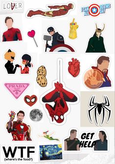 the avengers stickers are all over the place